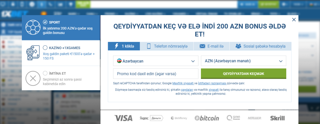 1xBet Casino Kayıt